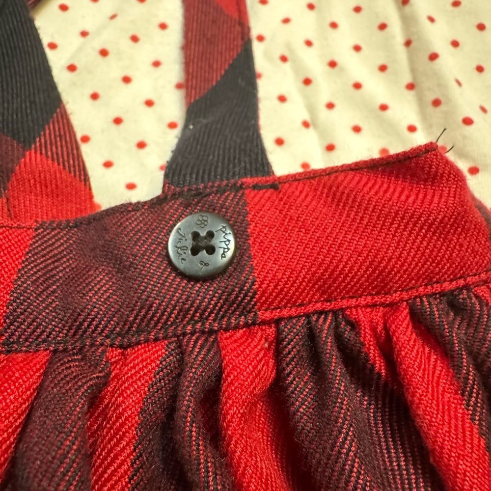 Pippa & Julie | Red & Black Plaid Jumper Dress with Long Sleeve Shirt | Size 4 - Picture 8 of 8
